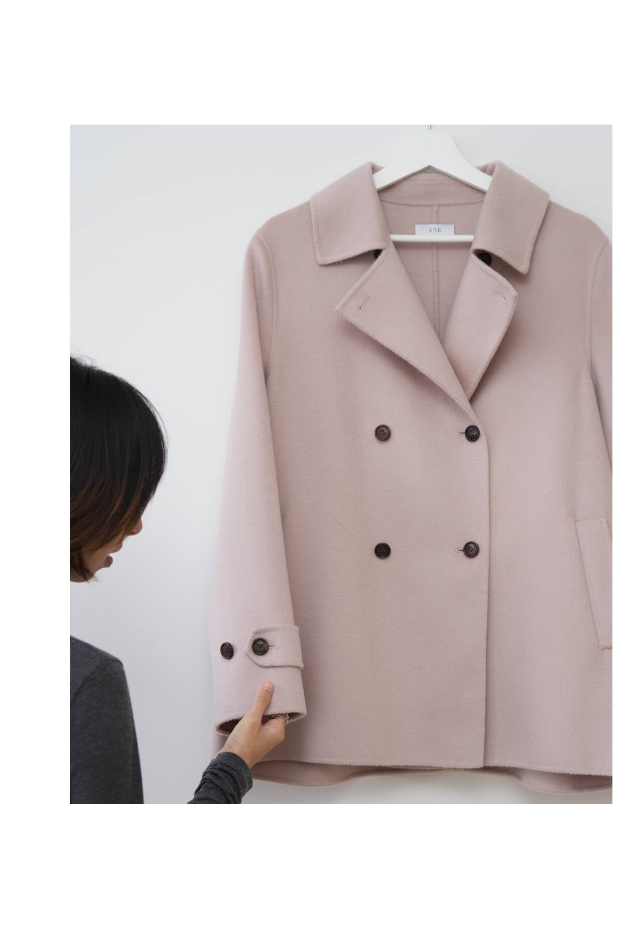 セオリー New Divide Luxe Collar Coat ピンク Home | YNC 111